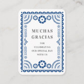 ブルーパペルカラフルピカド結婚式の引き出物ラベル エンクロージャーカード (正面)