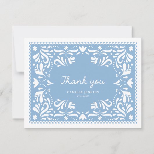 ブルーパペルピカドベビーシャワーサンキューカード サンキューカード (正面)