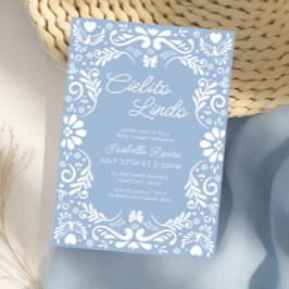 ブルーパペルピカドメキシコ男の子の赤ちゃんシャワー 招待状