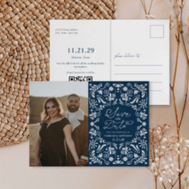 ブルーパペルピカド写真日付はがきを保存 セーブザデート