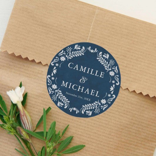 ブルーパペルピカド結婚式の引き出物 ラウンドシール