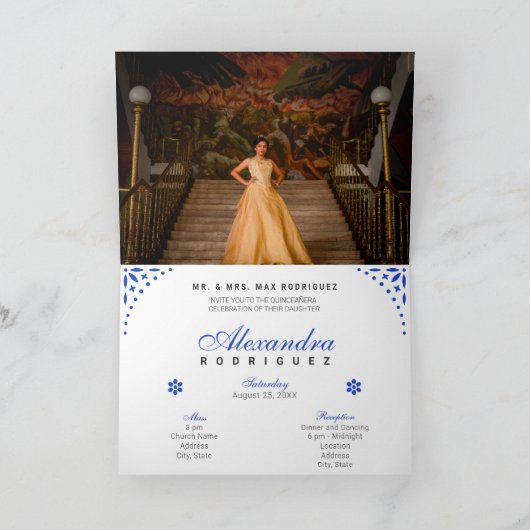 ブルーパペル王室のピカドミリカンスアニョス 招待状 (内部)