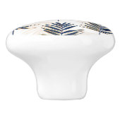 ブルーパモダンーム葉金ゴールドストロークホワイトデザイン セラミックノブ (側面)