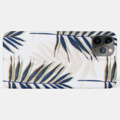 ブルーパモダンーム葉金ゴールドストロークホワイトデザイン Case-Mate iPhoneケース (裏面(横))