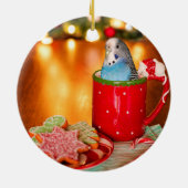 ブルーパラケートクリスマス セラミックオーナメント (裏面)