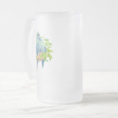 ブルーパロッツ熱帯ガラスタイン フロストグラスビールジョッキ (正面左)