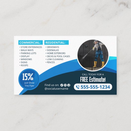 ブルーパワー洗浄圧力洗浄ハウス洗浄 名刺 (裏面)