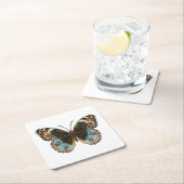 ブルーパンシーバタフライ スクエアペーパーコースター (インサイチュ)