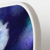 ブルーパンシーパンシーフラワーパーソナライズされたフローラ ピックルボールラケット (左詳細)