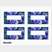 ブルーパンシーパンシーフラワー絵を描ズ 長方形シール (シート)