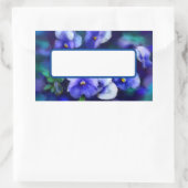 ブルーパンシーパンシーフラワー絵を描ズ 長方形シール (バッグ)