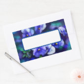 ブルーパンシーパンシーフラワー絵を描ズ 長方形シール (封筒)