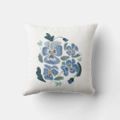 ブルーパンシーフラワーエステティックパンジー クッション (裏面)