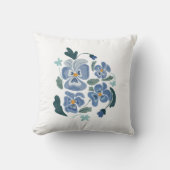 ブルーパンシーフラワーエステティックパンジー クッション (正面)