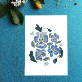 ブルーパンシーフラワーエステティックパンジー シーズンポストカード