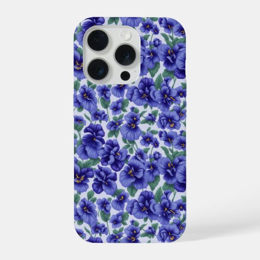 ブルーパンジーの花のスマホケース iPhoneケース (裏面)