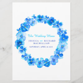 ブルーパンジーの花リース結婚アートのメニュー メニュー