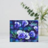 ブルーパンジーパンジーフラワーフローラフラワーラブ ポストカード (スタンド正面)