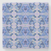 ブルーパンジーヴィンテージフローラコースター ストーンコースター (正面)