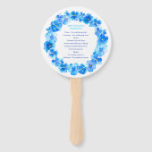 ブルーパンジー水彩結婚式プログラムファン ハンドファン (裏面)