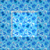 ブルーパンジー水彩花芸術織物 ファブリック (タイル)