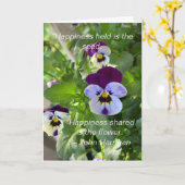 ブルーパンジー誕生日カード カード (黄色い花)