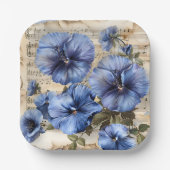 ブルーパンジー音楽シート ペーパープレート (正面)