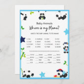 ブルーパンダベビーシャワーゲームサイズ招待状 招待状 (正面/裏面)