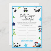 ブルーパンダベビーシャワーゲームサイズ招待状 招待状 (正面/裏面)