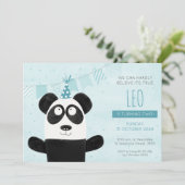 ブルーパンダ誕生日招待状 招待状 (スタンド正面)