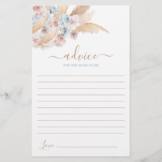 ブルーパンパスグラスアドバイスのためのママはカードになる (正面)