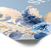 ブルーパンパスグラスベビーシャワーボーイウェルカムサイン ポスター (角)