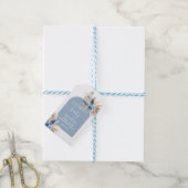 ブルーパンパスグラスベビーシャワーボーイラベル ギフトタグ (より糸付き)