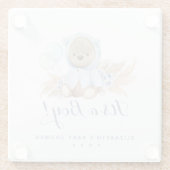 ブルーパンパスグラスボホベビーベイビーシャワーコースター ガラスコースター (裏面)