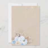 ブルーパンプキンウォーターカラーボホ男の赤ちゃんシャワー 招待状 (裏面)