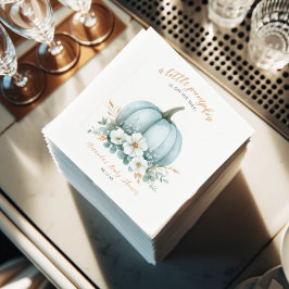 ブルーパンプキンウォーターカラーボーイベビーシャワーナプキン スタンダードカクテルナプキン