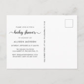 ブルーパンプキンウォーターカラー男の赤ちゃんシャワー インビテーションポストカード (裏面)