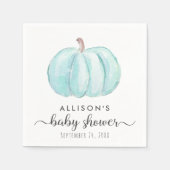 ブルーパンプキンウォーターカラー男の赤ちゃんシャワー スタンダードカクテルナプキン (正面)