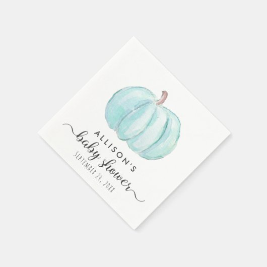 ブルーパンプキンウォーターカラー男の赤ちゃんシャワー スタンダードカクテルナプキン (角)