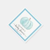 ブルーパンプキンウォーターカラー男の赤ちゃんシャワー スタンダードカクテルナプキン (角)