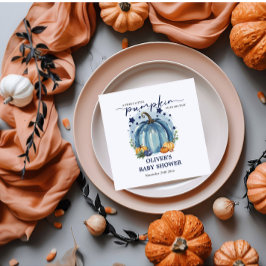 ブルーパンプキンオンザウェイボーイベビーシャワー紙 スタンダードカクテルナプキン