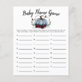 ブルーパンプキンガールベビー名シャワーゲーム (正面)