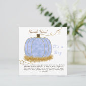 ブルーパンプキンジェンダーパーティーの少年を明かす サンキューカード (スタンド正面)