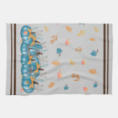 ブルーパンプキンスグレーキッチンタカラフルオル キッチンタオル (横)