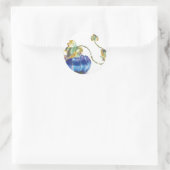 ブルーパンプキンステッカー ラウンドシール (バッグ)