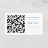 ブルーパンプキンスファームQRコードスキャン可能な水色 名刺 (裏面)