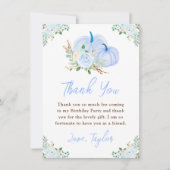 ブルーパンプキンスフローラ誕生日パーティー サンキューカード (正面)