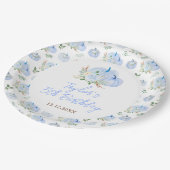 ブルーパンプキンスフローラ誕生日パーティー ペーパープレート (アングル)