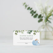 ブルーパンプキンス秋ベビーシャワーおむつラッフルカード エンクロージャーカード (スタンド正面)