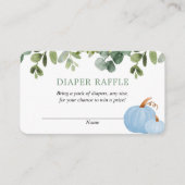 ブルーパンプキンス秋ベビーシャワーおむつラッフルカード エンクロージャーカード (正面)
